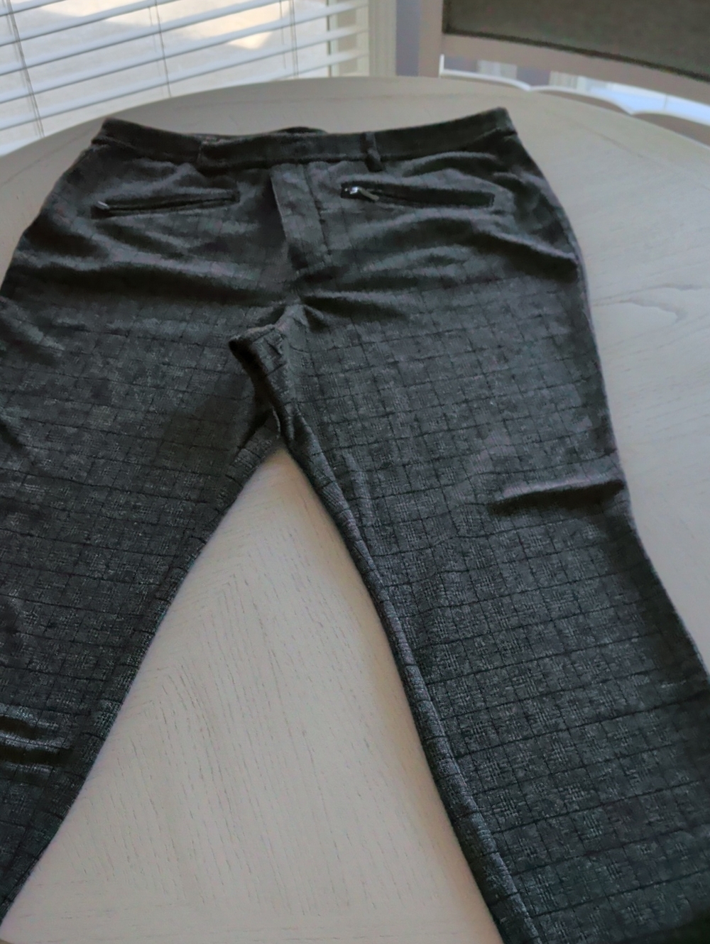 Simply Vera Vera Wang Men's Dark Charcoal Windowpane Dress Pants